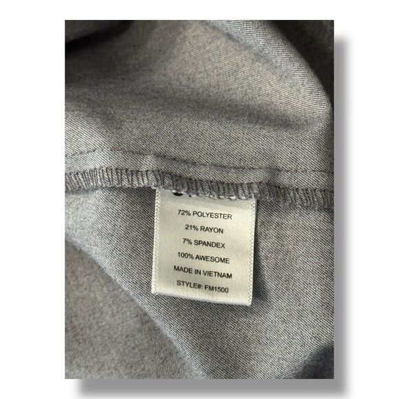 Figs Leon Scrub Top Gray Two Pocket V Neck Stretch Graphite Medical Men’s Size L - Picture 10 of 11